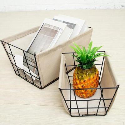Household Storage Basket for Clothes And Toys with Metal Wire Design