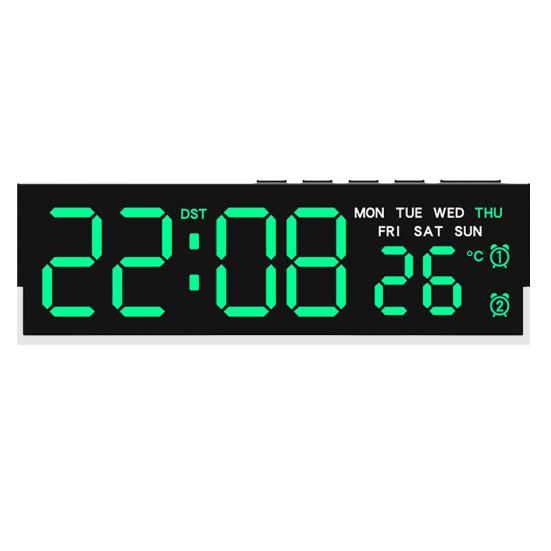 Digital Alarm Clock Large LED Display Brightness Adjustable Battery Operated Home Bedroom Clock with Week Temperature