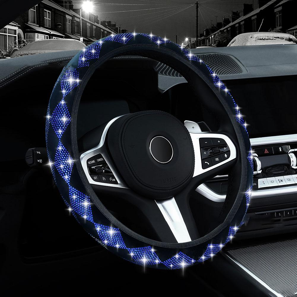 Diamant Auto Lenkradbezug Autozubehör Auto Mädchen Lenkrad Innenraum Zubehör Auto Lenkrad Rutschfester Bezug V2G6