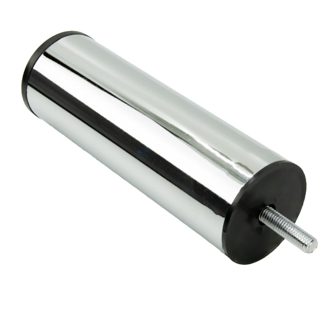 Gerader Möbelfuß, Silber Chrom, Höhe 15 cm