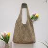 Sommer Strand Damen Schultertasche Häkelhandtasche Gestrickte Hohle Tragetasche Für Mädchen Frauen Einfarbig Vielseitige Einkaufstaschen