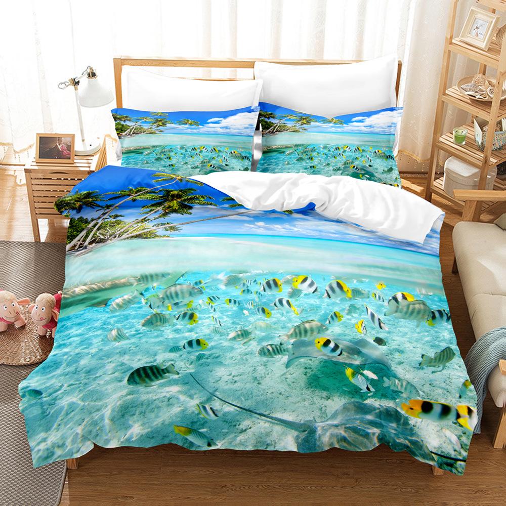 Animal Tiger Lion Printing Two-Piece Kit 3D Digital Bed Three-Piece Kit