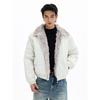 Kisko American-Style Winter Bomber Jacket with Fur Collar, Warm Cotton Coat for Men and Women, High-End Loose Short Cotton Jacket, Trendy