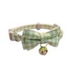 Lattice Bow Pet Cat Collar with Bell Adjustable Pet Collar Bownot Safety Necklace for Puppy Kitten Cat Cute Pattern Pet Supplies
