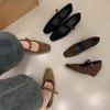 Retro Velvet Mary Jane Shoes Women's Wedge Shoes Spring Autumn New Summer Skirt Evening Versatile Commuting High Heels Shoes