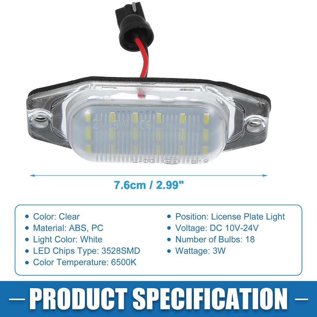 A ABSOPRO Car 6500K White LED License Plate Light Assembly 3528s md 8127124010 Fits
