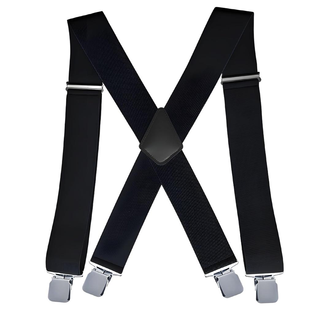 YINKE and Strong Double Hook Secure Pants 4 Suspender Pants Adjustable Size Men's Women's Suspenders, Belt, Hold, Y-Shaped, 50mm, Clips, Formal, Band,