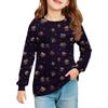 Christmas Day Girls' Long Sleeve Blouse - Round Neck Soft Waist Tunic