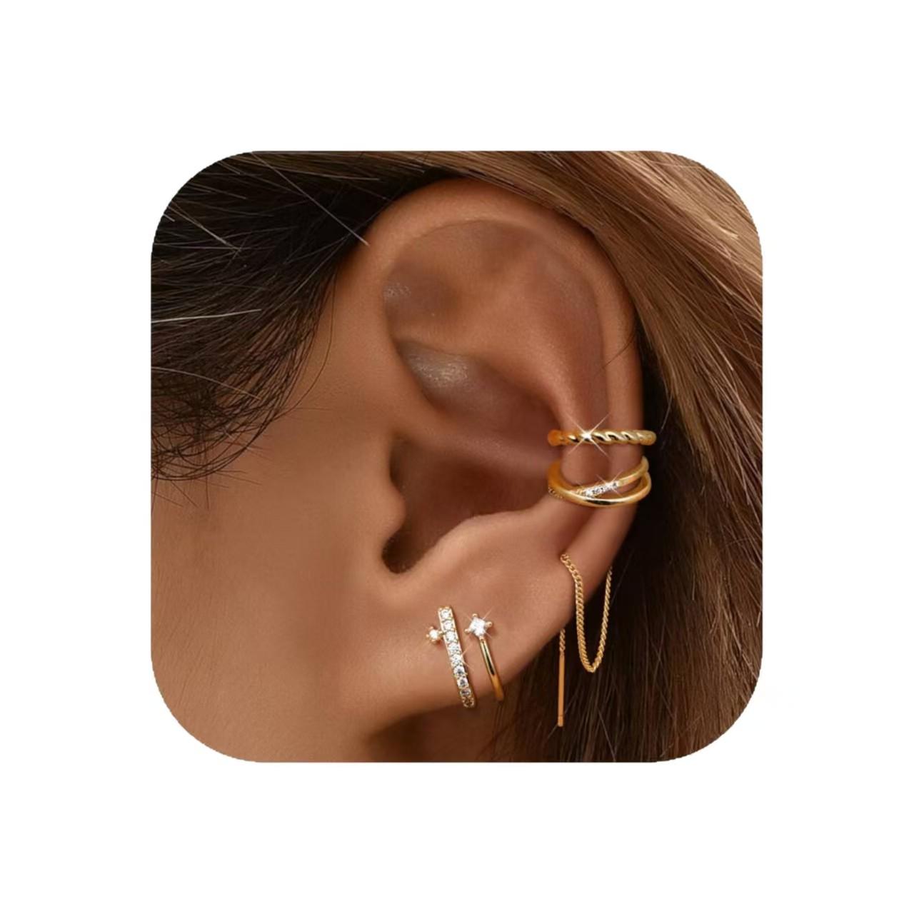 

Geometric Tassel No-Pierce Hoop Ear Cuff - Light Luxury Niche Design Earrings