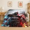 Retro God of War Spiel Kratos Flanelldecke Weiche Warme Überwurfdecke für Schlafzimmer Wohnzimmer Bett Reise Camping Picknick Geschenk