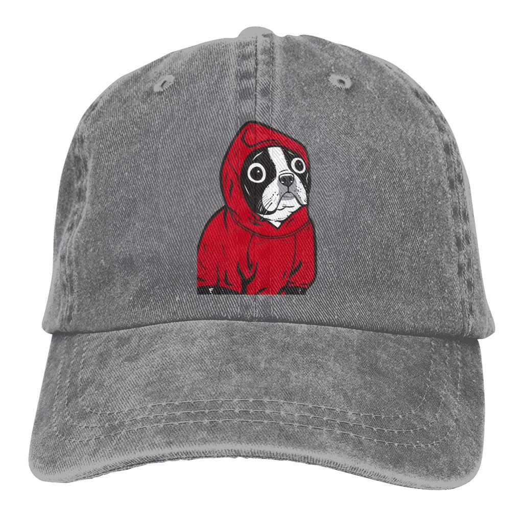 Boston Terrier In A Red Hoodie Baseball Caps Peaked Cap French Bulldog Pet Dog Lover Sun Shade Hats for Men