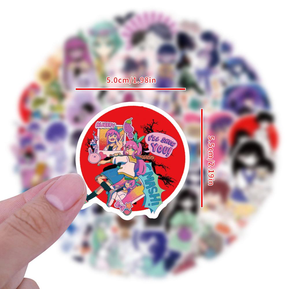 60 New Omori Cartoon Anime Graffiti Stickers Decorate Guitar Notebook Suitcase DIY Stickers
