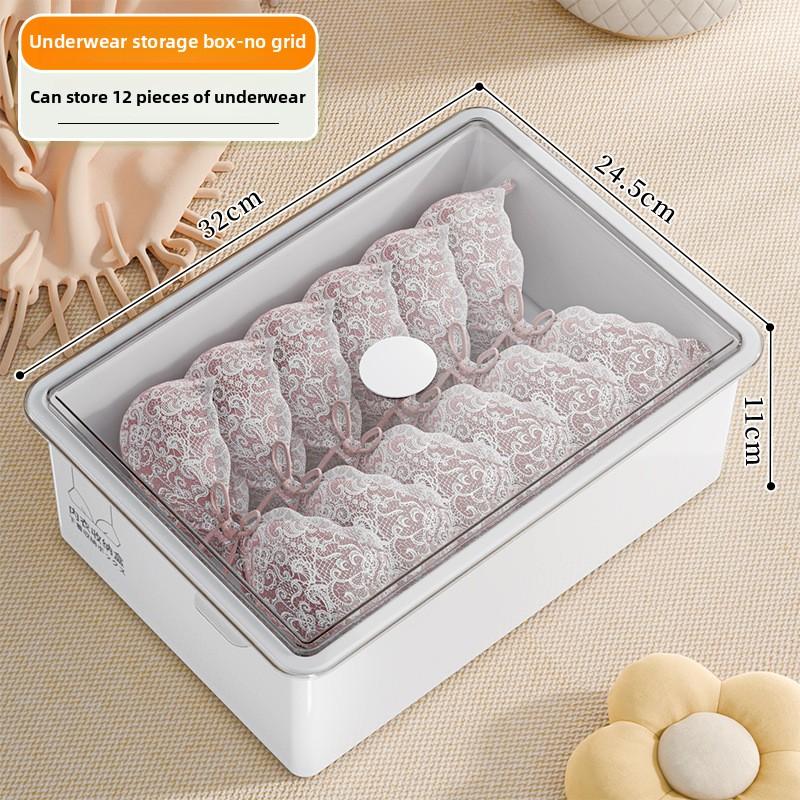 

3Pcs Underwear Storage Box Case Classification with Cover Panties Socks Organizer Dustproof Stable Stacking for Home & Travel
