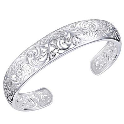 Bracciale aperto con polsino cavo con castone alla moda da donna