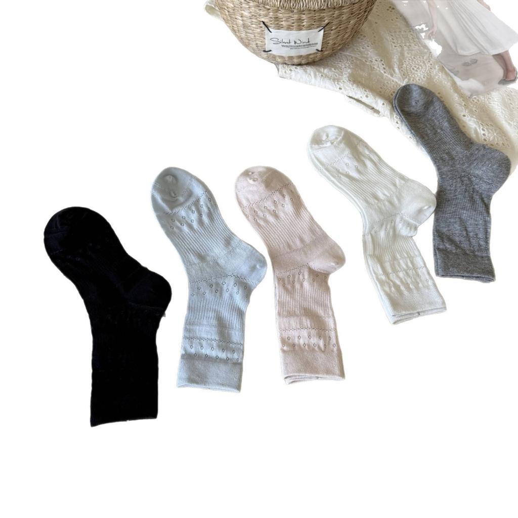 Hollow Small Flower Mesh Socks Are Thin And Soft, Super Suitable For Summer Socks, Boneless Cotton Piles Of Socks