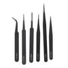Stainless Steel Curved Straight Tip 6Pcs/Set Tweezers Set Anti Static for Watch Jewelry Mobile Phone Electronics Industrial Repair Tweezers Precision