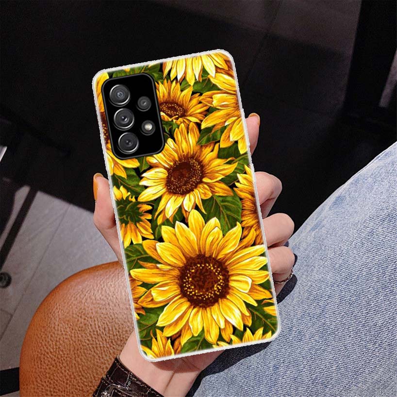 

Красивый желтый чехол с принтом подсолнуха для Samsung Galaxy A55 A54 A53 A52 A15 A14 A13 A12 A35 A34 A33 A32 A25 A24 A23 A2 Samsung A24