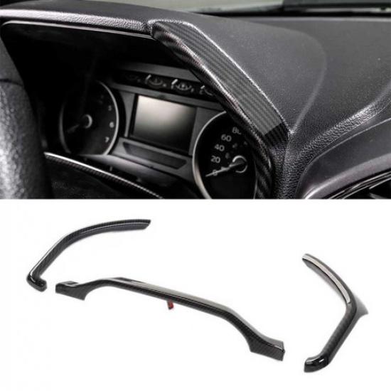 3x Dashboard Trim for Ford F150 F250 F350 Super Duty 2015 -20 Carbon Fiber Grain