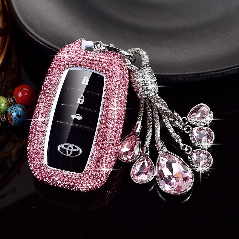 Compatible Toyota Key Case for Corolla, Camry, Avalon, RAV4, Venza, Highlander, and C-HR - Women's Buckle Design
