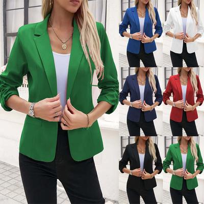 2025 New Women's Suit Jacket Business Formal Three - Quarter Length Sleeves Solid Color Cardigan Suit Jacket Business Workwear