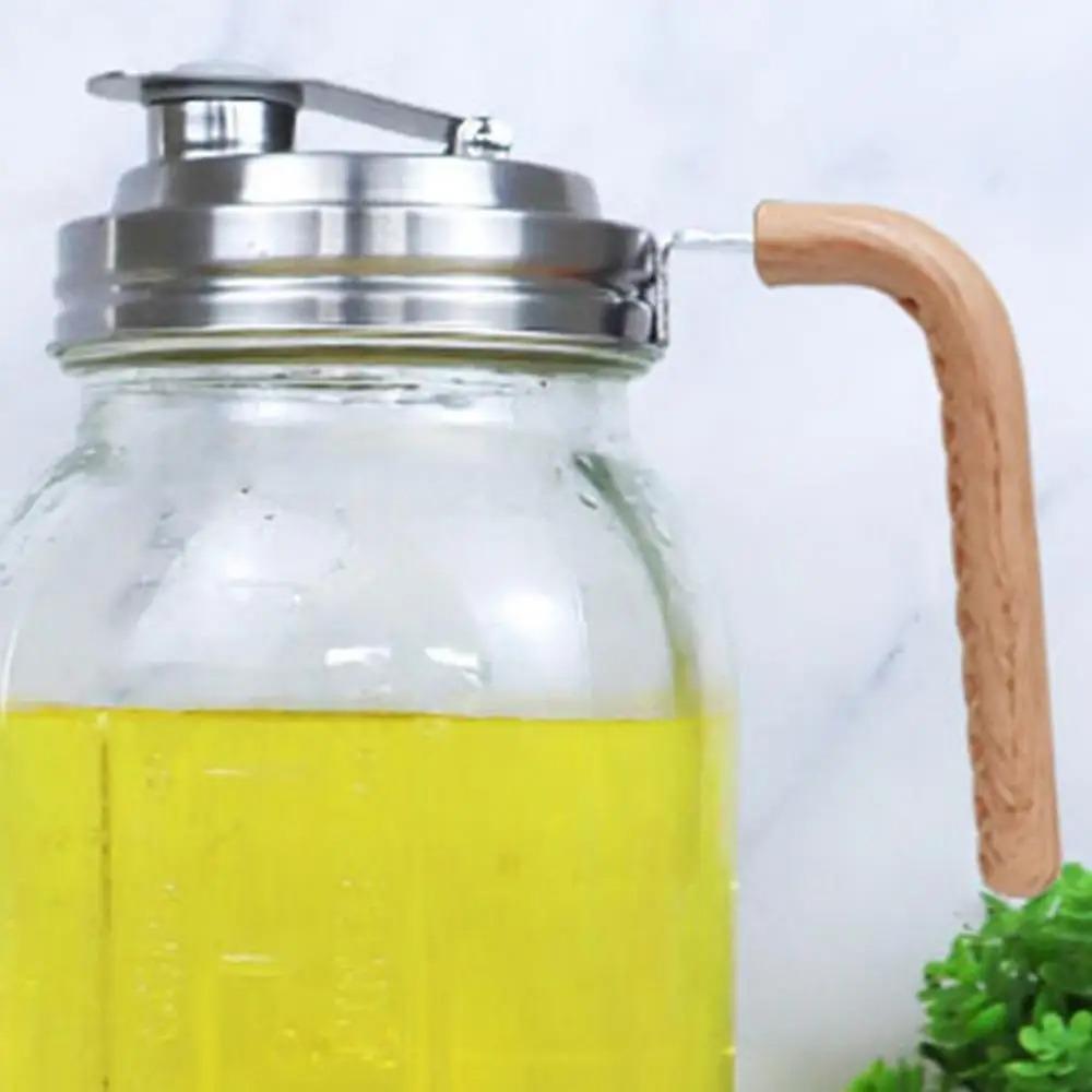 Ergonomic Handle Mason Jar Lids Leakproof Pour Spout Lid Wide Mouth Jar Cover  Brewing Fermenting