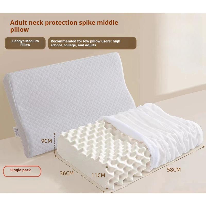 Natural Latex Pillow for Adults & Kids - Massage Neck Support Pillow Orthopedic Cervical Relief & Healthy Sleep Aid