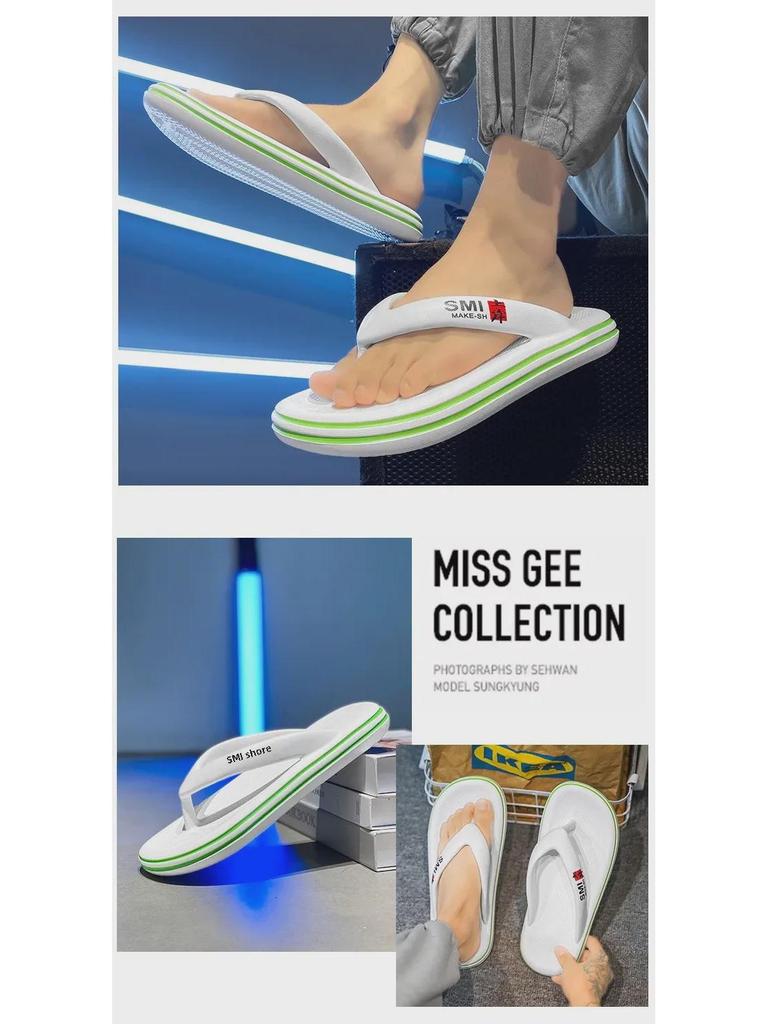 Open-Toe High-End Korean Men's Summer Flip-Flops for Daily Home Use.