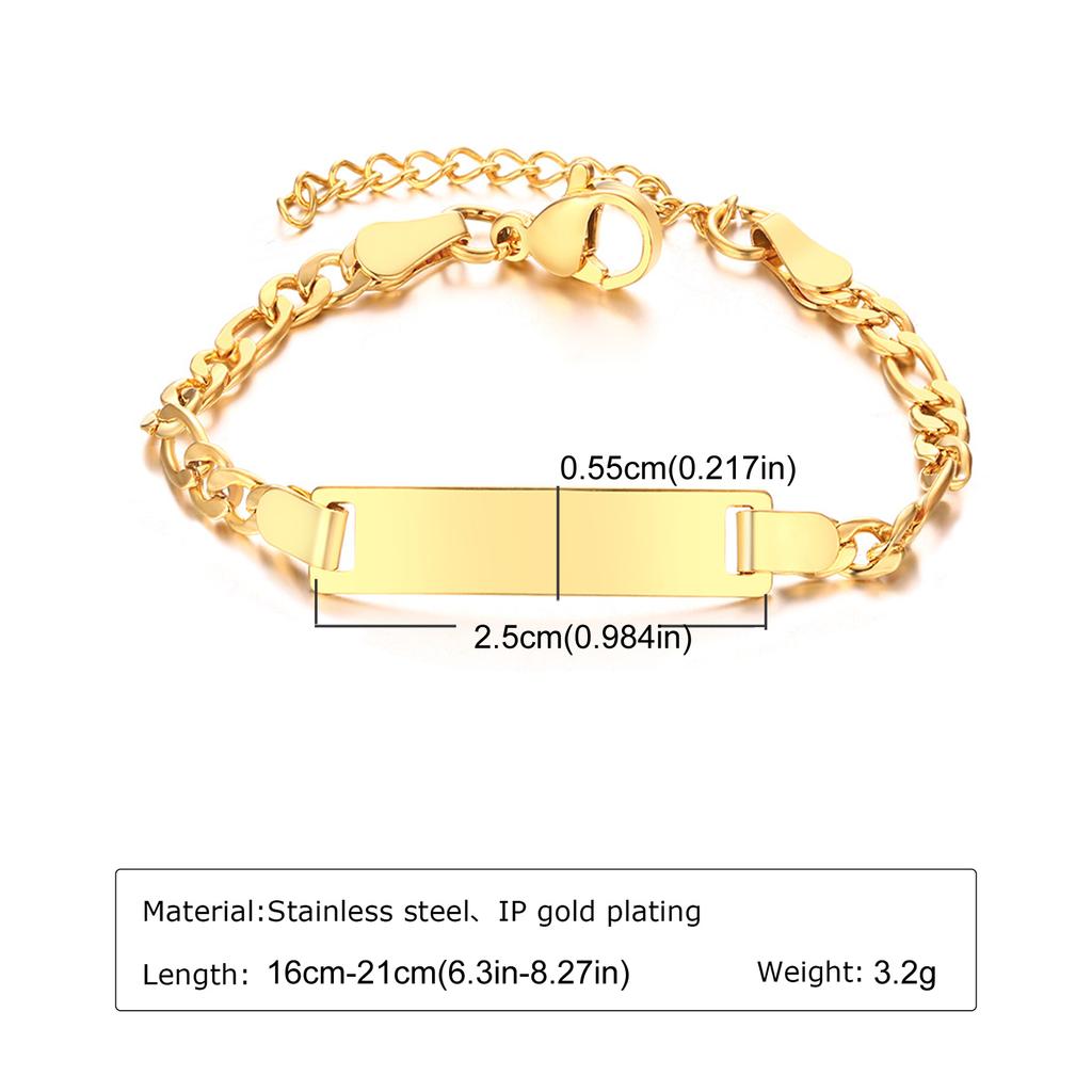 Personalized Engrave ID Name Bracelet Stainless Steel Wrist Chain Customized Jewelry for Women Girlfriend Family Gift