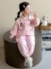 Autumn 2025 Girls' Fashionable Labubu Two-Piece Set - Casual Baby Street Style Workwear Outfit