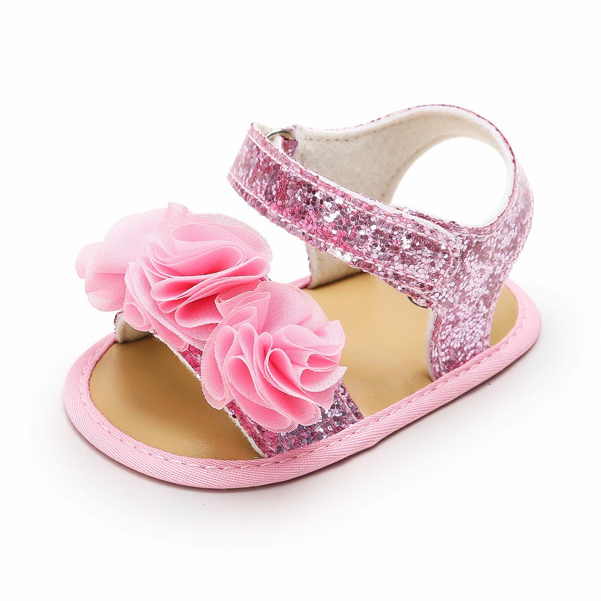 

MYGGPP Детские сандалии с маленьким цветком Детская обувь Сандалии с мягкой подошвой Детские сандалии Детские 13cm горячий розовый