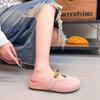 Pink bag head half slippers women's summer wear new women's temperament one-pedal flat shoes