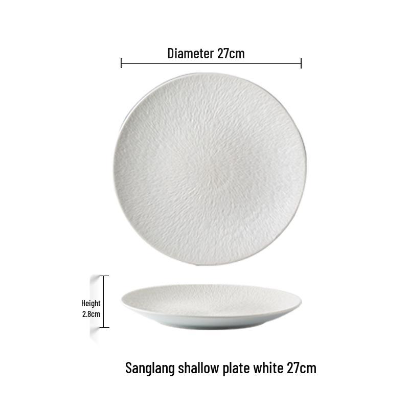 European Ceramic Dinnerware: Steak & Pasta Plate with Creative Texture