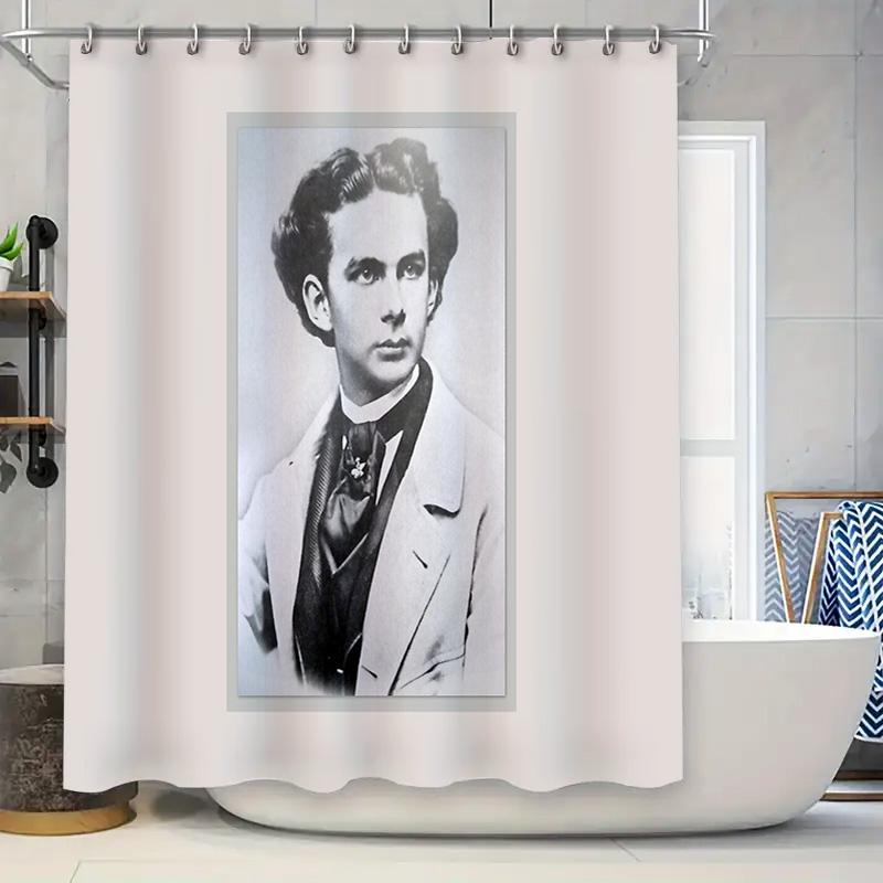 

Vintage Hollywood Actor Shower Curtain Classic Film Star Backdrop Retro Movie Theater Decor Black And White Portrait Aesthetic R W60H190(CM)-1 Pcs