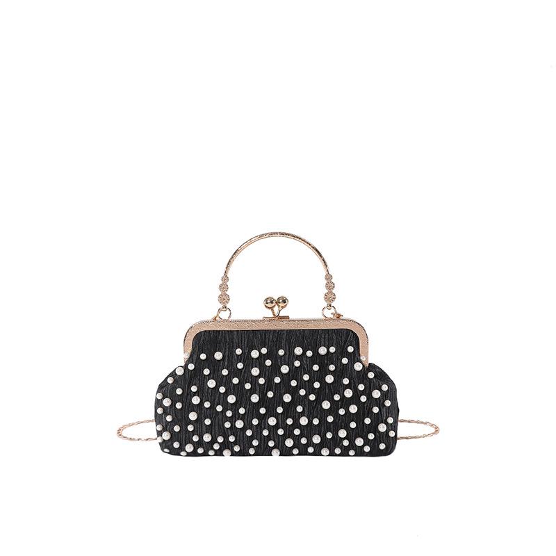 Dámská elegantní crossbody kabelka s kamínky na rameno, skořápka, jaro 2025
