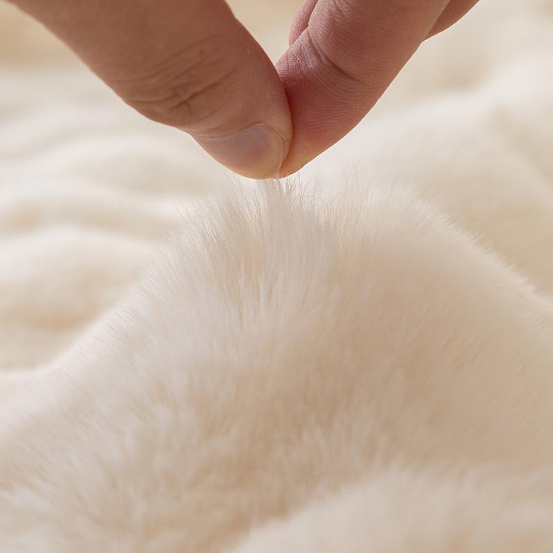Puszysty Pluszowy Pokrowiec na Sofę z Królika Nowy Pokrowiec Antypoślizgowy Pokrowiec na Sofę Odporny na Koci Pazur Poduszka Koc