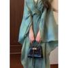 Zen-Inspired Green Tie-Dye V-Neck Dress - Unique, Elegant, and Serene Loose-Fit Long Dress