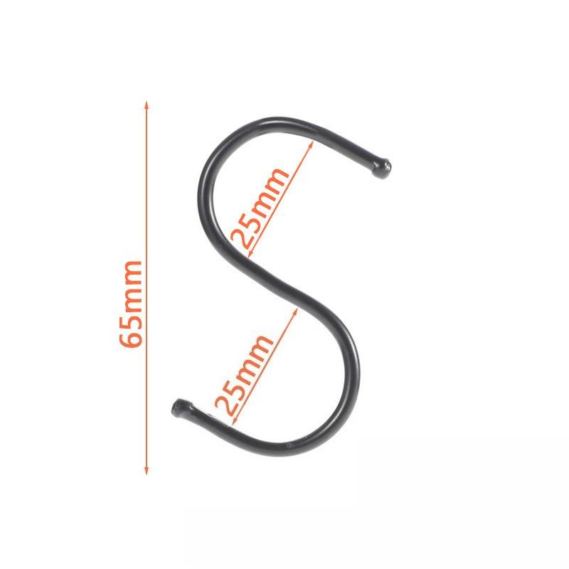 

1/5/10 шт. S-образные крючки из нержавеющей стали с острым концом, крючки для подвешивания кухонной утвари, мяса, одежды для мясной лавки, кухни, инструментов для выпечки 10pcs S чёрный