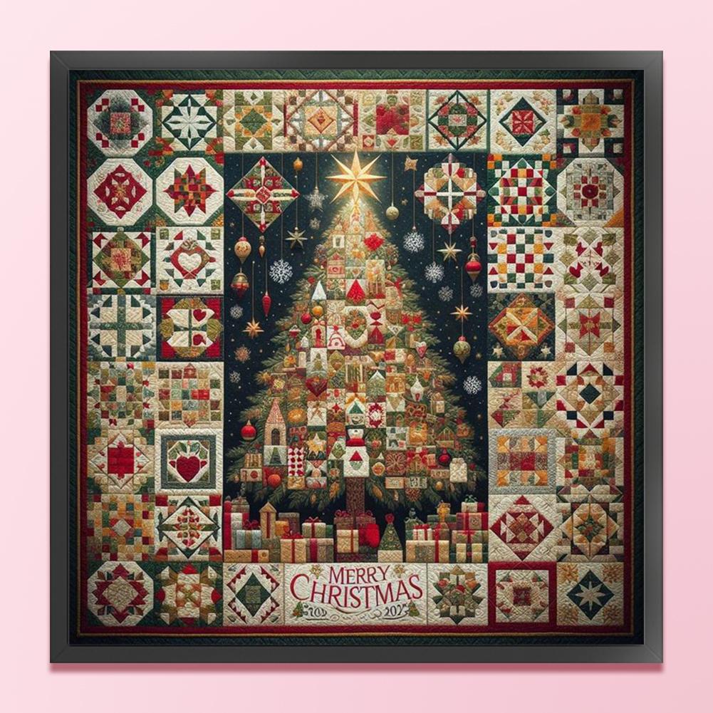 Vollstickerei Baumwollfaden 14CT Bedrucktes Weihnachtsbäumchen Kreuzstich-Set Kunst