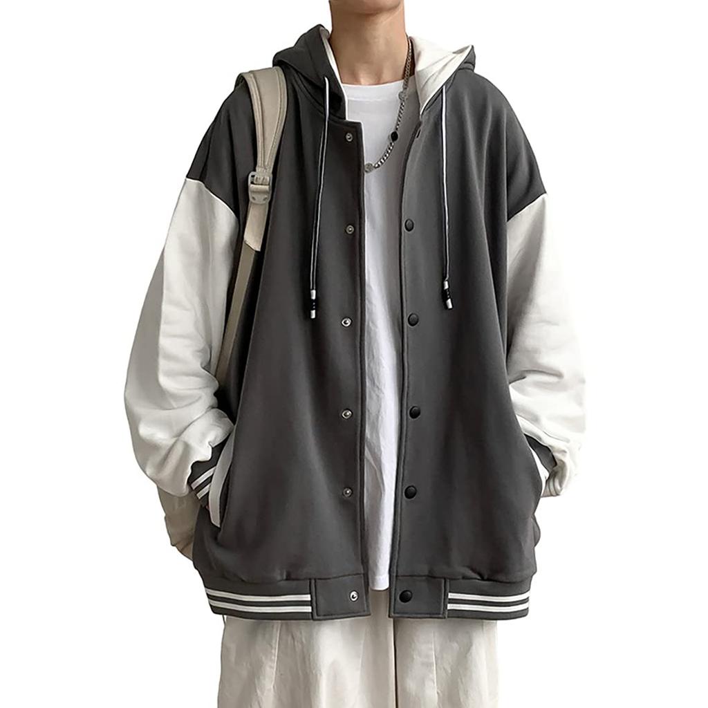Parka Velká Populární Zimní Šedá 4XL [Poperdision] Pánská Mikina, Módní, Velikost, Bunda, Sportovní, S Kapucí, Stylová, Ležérní, Svetr, Kabát,