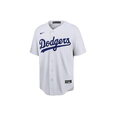 Replika koszulki baseballowej z krótkim rękawem Los Angeles Dodgers z nadrukiem litery zawodnika, rozcięciem po bokach, męska, biała WHLD7B35