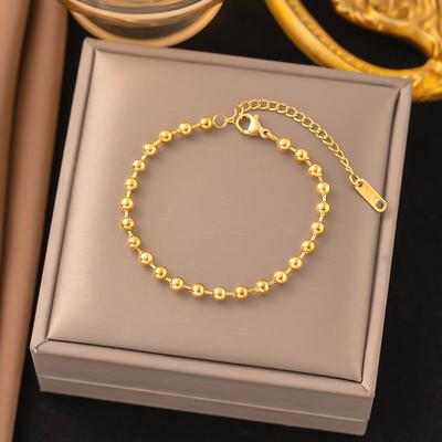 316L Stainless Steel Ball Beaded Bracelets For Women Couples Minimalist Fashion Classic Non-fading Party  Gifts