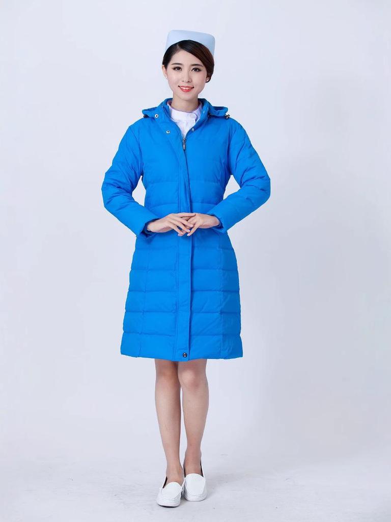 Women's Long Cotton-Padded Emergency Vest for Medical Staff