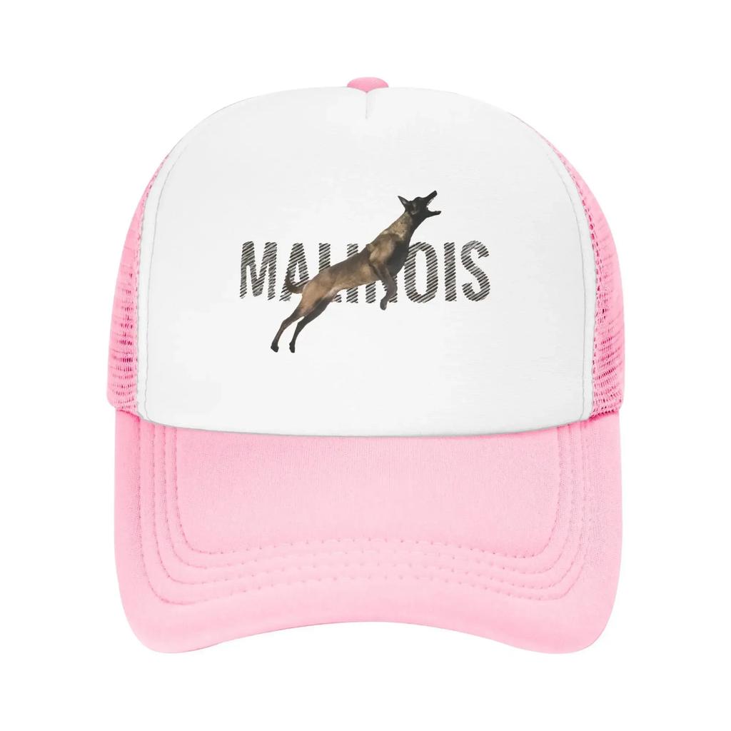 2025 Animal Malinois Belgian Dog Letters Camping Mesh Baseball Caps For Mens Camping Female Beach Dad Hat Snapback Cap