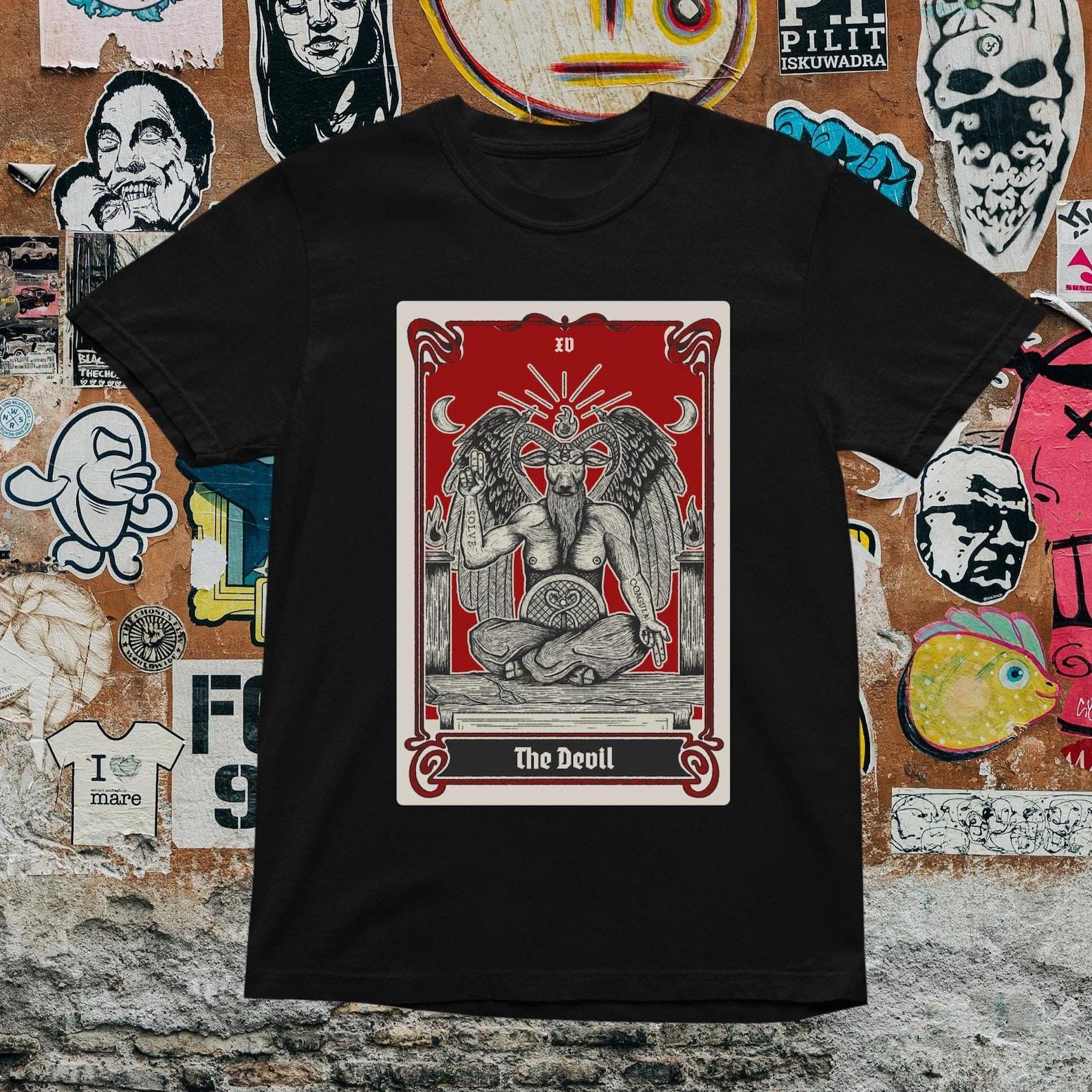 The Devil Tarot Card T shirt - %100 Premium Cotton - Zodiacs XL