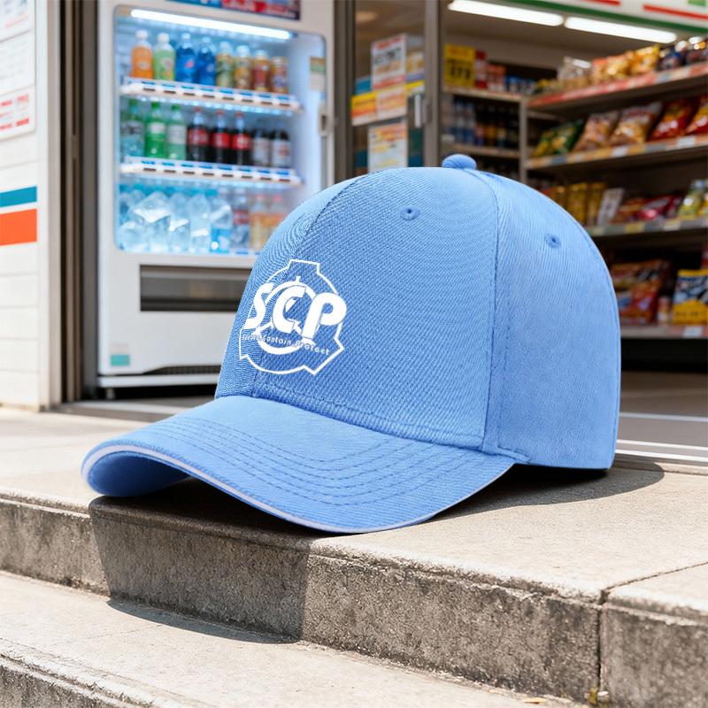 SCP Logo Pattern Unisex Baseball Cap  Sandwich Sports Hat for Daily Wear  Travel Gift