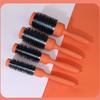 Thermal Protective Ceramic Barrels Hair Brush Natural Volumizing Curls Nylon Bristles Ergonomic Beechwood For Styling