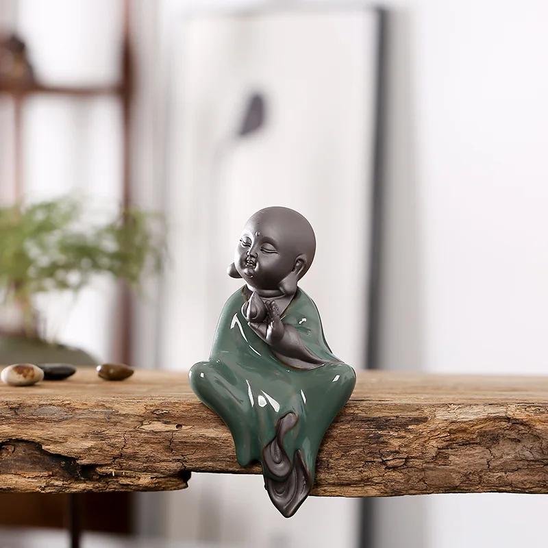 Large Bonsai Accessories Tea Ornaments Desktop Flower Pet Zen Geware Little Monk Tathagata Guanyin Micro Landscape Decorations