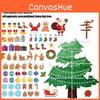 Christmas Festive Wall Decor Art Paper Cards Stickers Set With Pattern Tree