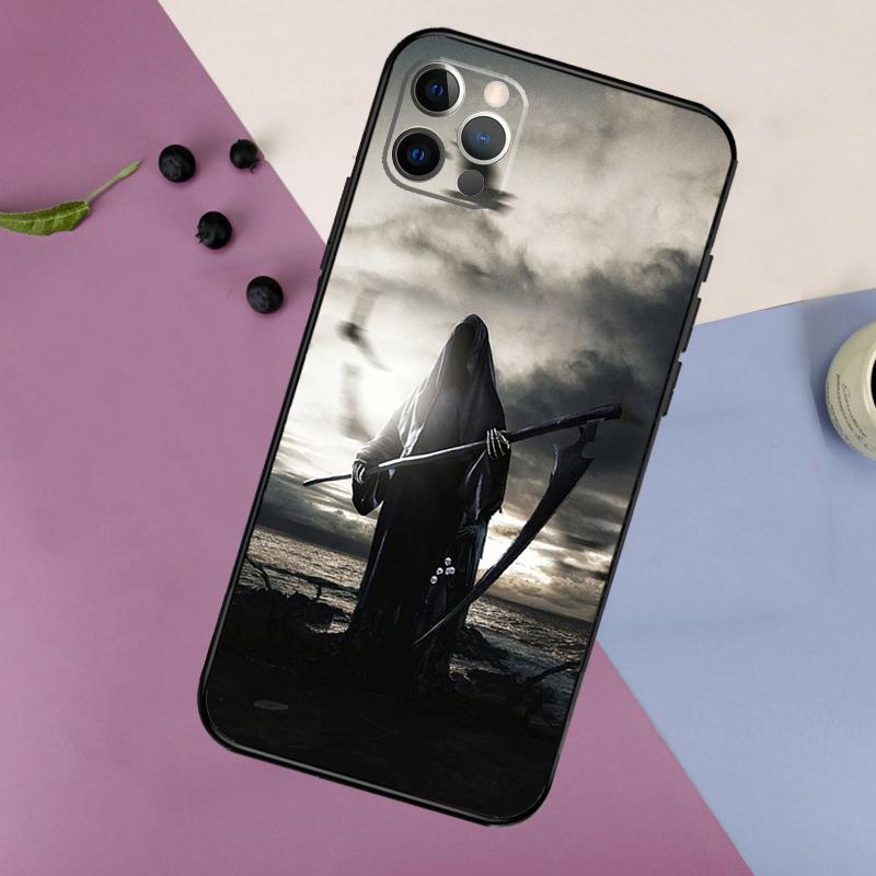 

Death Grim Reaper Skull Phone Case For iPhone 16 15 14 13 12 11 17 Pro Max 13 mini 16 Plus 16e 17 Air Bumper Cover iPhone 14 Pro