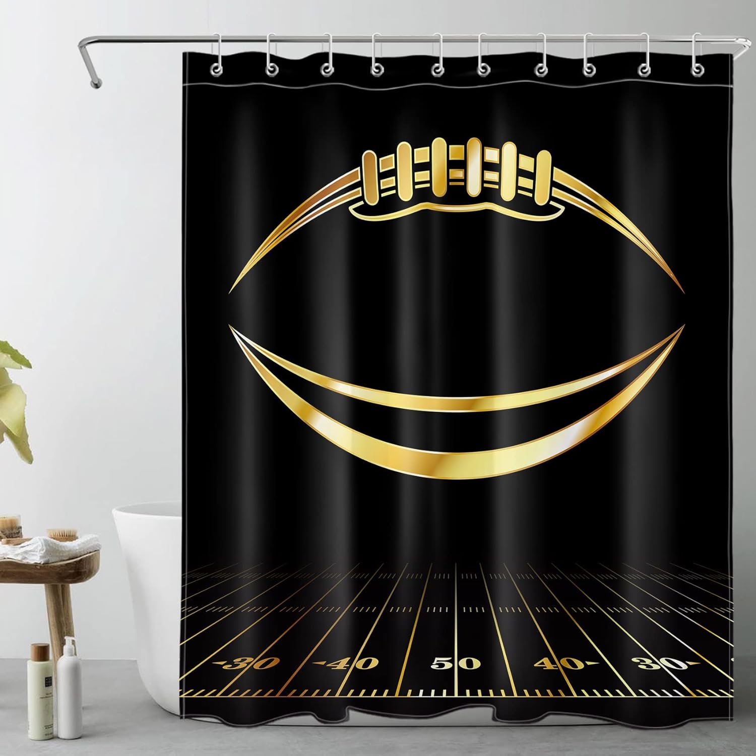 

Japanese Bamboo Shower Curtain Asian Spa Zen Stone Shower Curtain Set Rock Modern Shower Curtain for Bathroom,Waterproof Fabric 90x180CM